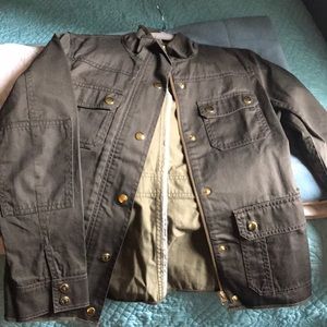 Army green fashion jacket w gold buttons